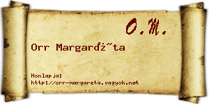 Orr Margaréta névjegykártya